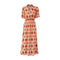 Yes Zee Abito lungo Abito Donna lungo con fantasia geometrica Arancio - Francavilla Moda